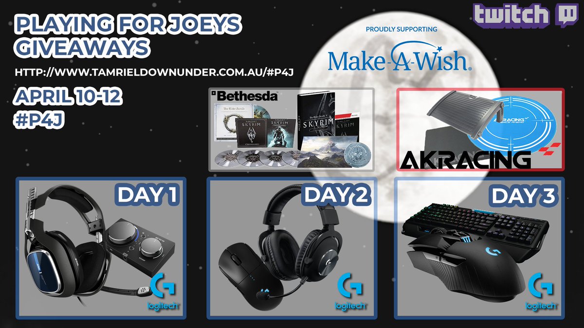 playingforjoeys's tweet photo. #ESOFam
Join us this weekend supporting
Make-A-Wish with great prizes from @AKRacingAus @LogitechG Details: https://t.co/f3PD0166GQ
@EmmajLow88 @bertferkins @forgebreaker @weetpixx AnnieneStockton @ktdotexe @MatygonIsHere @inwils @loonaromi @Tea_The_Khajiit @Patchy_boi @Ninja_614 https://t.co/83nQQJ83pZ