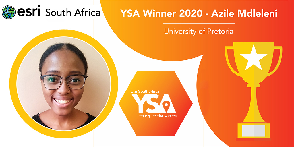 YSA_EsriZA's tweet photo. 📢 Announcing the winner of our Esri Young Scholar Award 2020 Competition! @EsriSouthAfrica would like to thank all students for participating! And now we'd like to congratulate our winner, @GeotoZee from @UPTuks 🎉🎊✨ https://t.co/nxVviVya6n