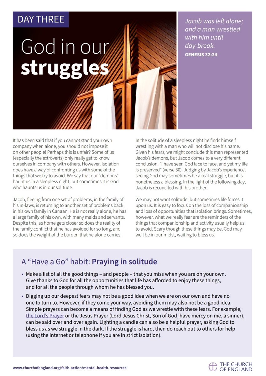 The  @churchofengland has a small booklet, Supporting Good Mental Health, a help in this lockdown time. We'll tweet a couple of pages a day - leading up to 'love' on Easter Day.  #StayHomeSaveLives  https://www.churchofengland.org/faith-action/mental-health-resources/supporting-good-mental-health/supporting-good-mental-health