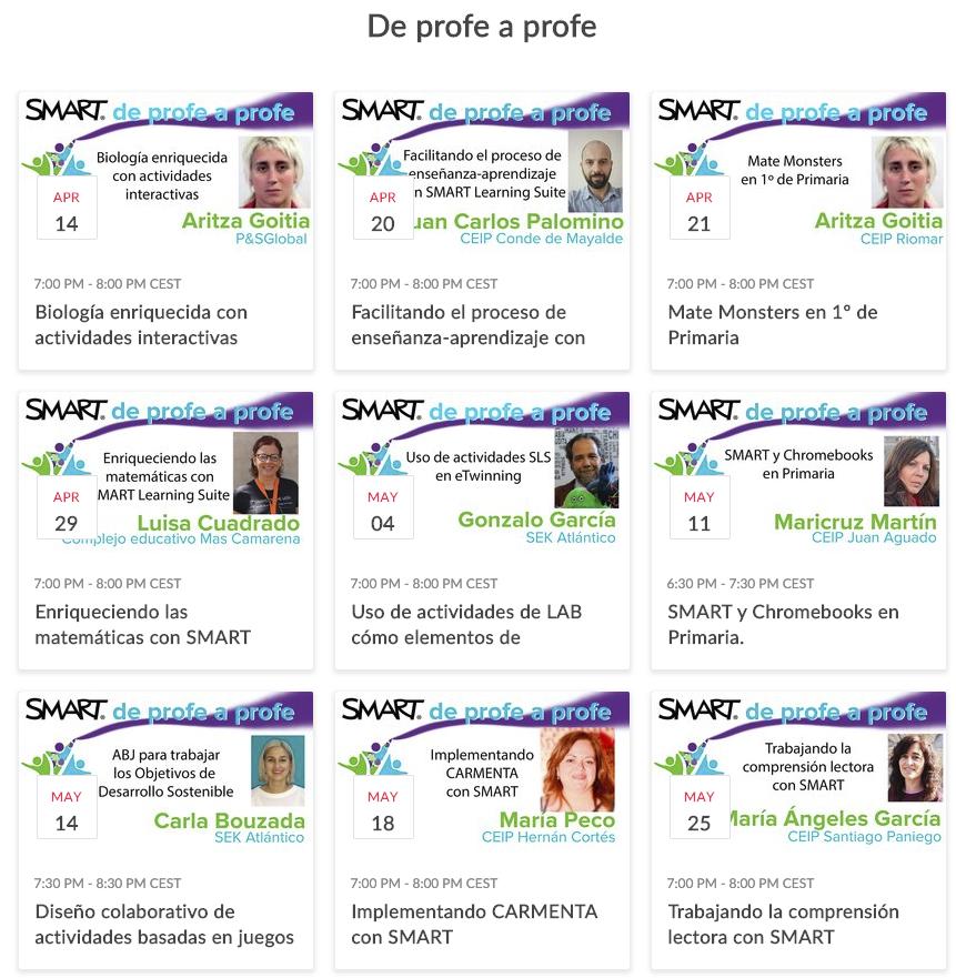 cramboEU's tweet photo. En @SMART_Tech continúan con los #webinars formativos. Comienza la serie De Profe a Profe, en la que se podrán conocer ejemplos reales de la utilización de las #herramientas de SMART por #docentes en activo. Apúntate! Es GRATIS. https://t.co/iO6QhfpXDy #somostech #colaboración https://t.co/osuXyJmkNT