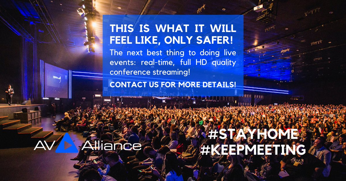 We live for live events. We keep the experience alive through our network of market-leading AV providers, offering you interactive live streaming solutions in full HD or 4K resolution for your online events. 
#stayhome #keepmeeting #avalliance