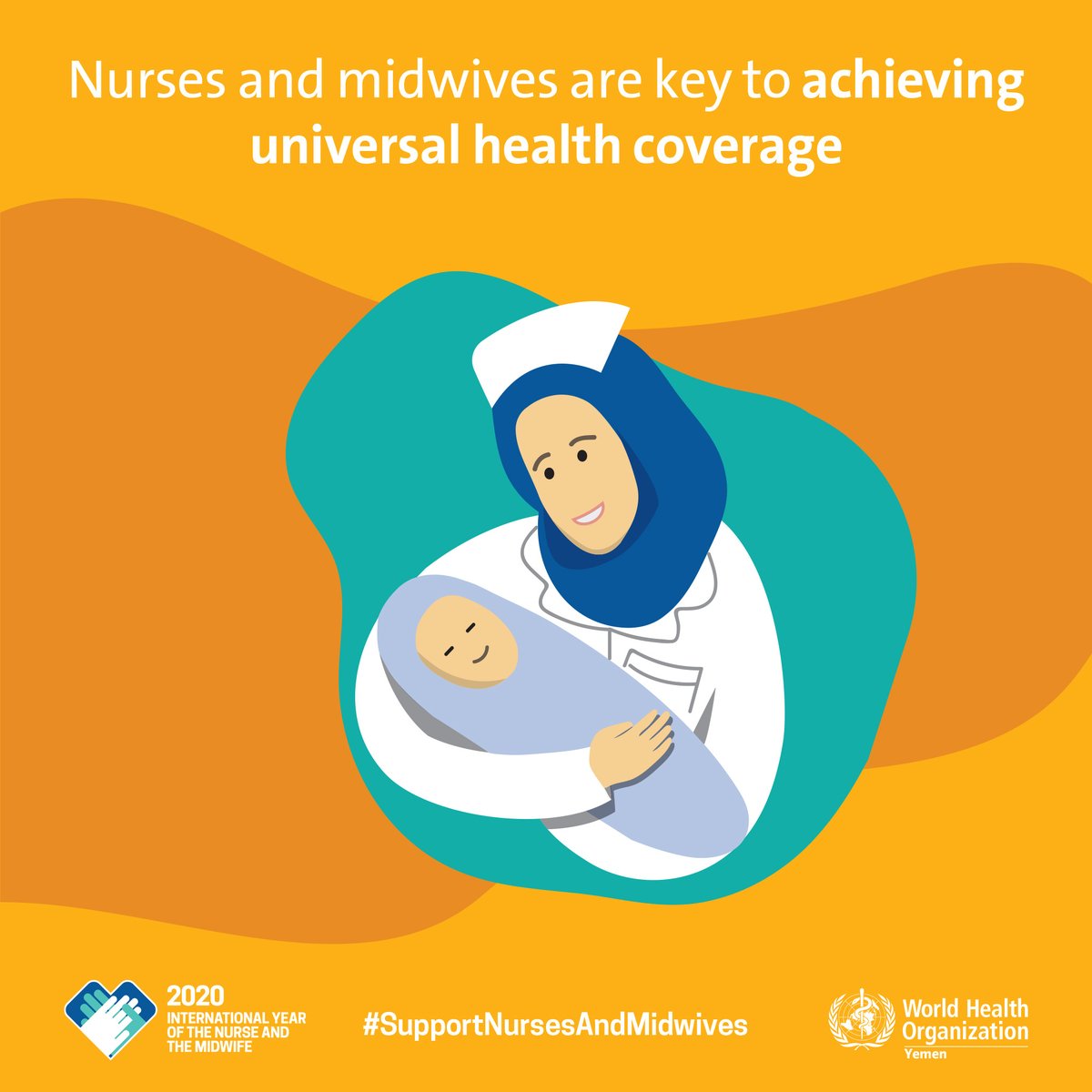 WHOYemen's tweet photo. It’s #WorldHealthDay!

let's acknowledge the critical role that nurses and midwives play in keeping the world healthy. Nurses and midwives are the backbone of any health system and the key to the achievement of universal health coverage.

https://t.co/mTZzskaPFj https://t.co/fQNeQmXfNG