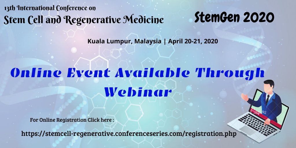 StemGen_2020's tweet photo. Join us on #StemGen2020 | April 20-21, 2020 |  #KualaLumpur Malaysia. #OnlineConference  available through #Webinar so you can present your #KeynotePresentation #OralPresentation #eposter #VedioPresentation 
For online presentation, Please contact us...... https://t.co/vud5MJWBHU