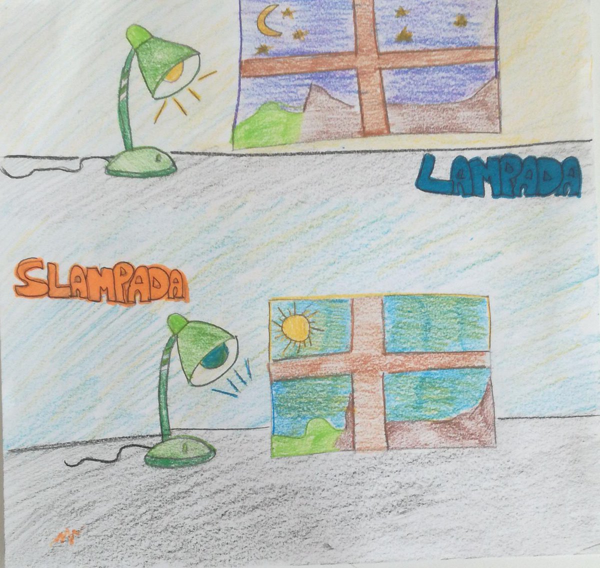 In un lontano paesino una bambina di nome Carla che per far luce nella sua camera quando era buio accendeva il lampada. Un giorno però fu inventato e prese anche il suo posto lo slampada che sarebbe servito per far buio quando era giorno.
Rita 2D
#Rodarisocial/5