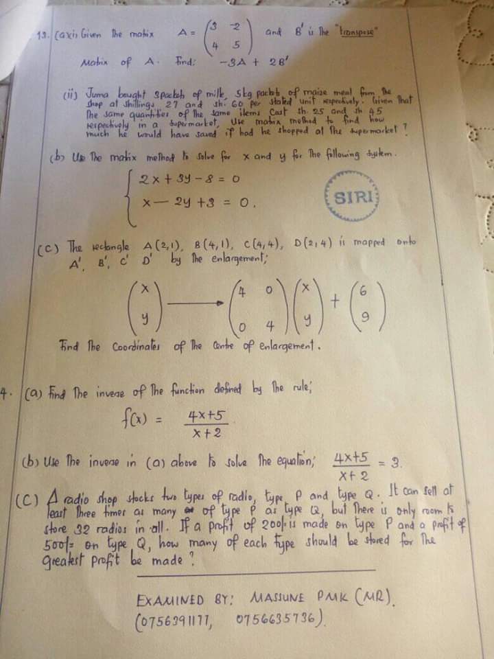 Ungekufa na swali gani hapo section "B" au na ulikuwa  4m4 E😁😁
