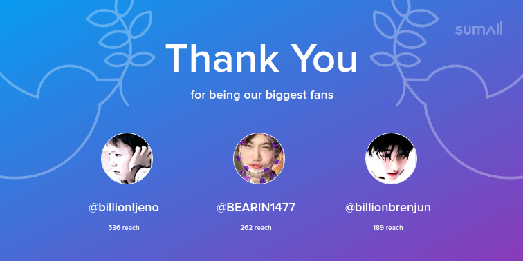Jacksonwang94B's tweet photo. Our biggest fans this week: billionljeno, BEARIN1477, billionbrenjun. Thank you! via https://t.co/y3ljm25oxy https://t.co/5bpUBkY6Wz