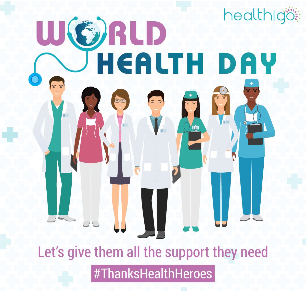 healthigo's tweet image. This #WorldHealthDay let's salute the heroes in the frontline for their bravery, courage, and sacrifices.

Stay Home Stay Safe!

#WorldHealthDay #Healthigo #CoronaVirus #NovelCoronavirus #COVID19 #Pandemic #StayHome