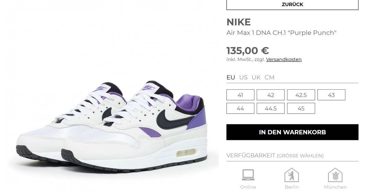 AD: Nike Air Max 1 DNA CH.1 ‘Purple Punch’ with 20% OFF on Solebox
Use code 20OFF
=> tinyurl.com/unsghcw