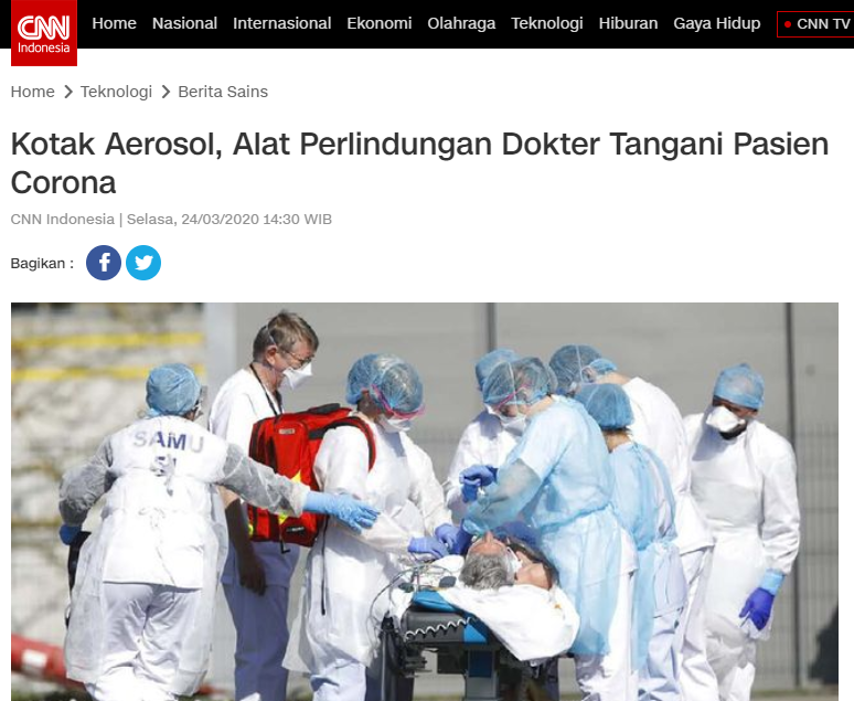 _novelia's tweet photo. seluruh dunia saling menciptakan sesuatu untuk mencegah virus covid 19 agar tidak semakin meluas penyebarannya, salah satunya yakni inovasi terbaru di lakukan oleh dokter di taiwan yakni Lai Hsien-Hyung yang membuat inovasi penemuan yang dinamakan kotak aerosol. https://t.co/HYMma0VIbD
