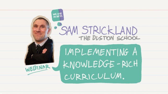 Fantastic webinar @NiallAlcock 👍🏼
Thank you @Strickomaster for sharing such a wealth of expertise, advice and resources so openly and generously #EducationExposed #Culture #Curriculum #Knowledge