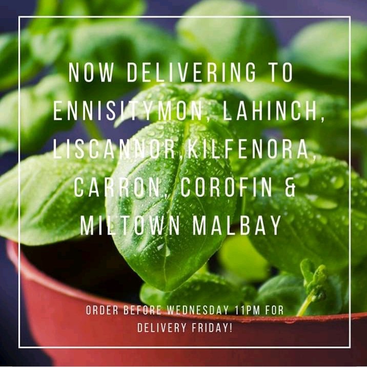 Clare Local Delivery has now expanded their delivery range of local producers goods to more town in North Clare. Cut off for orders 11pm Weds for delivery Friday.
More details &amp; sign up via this link
deliverclare-801f.gr8.com
#thisirishfood #localfood #shoplocal #cheese #loca