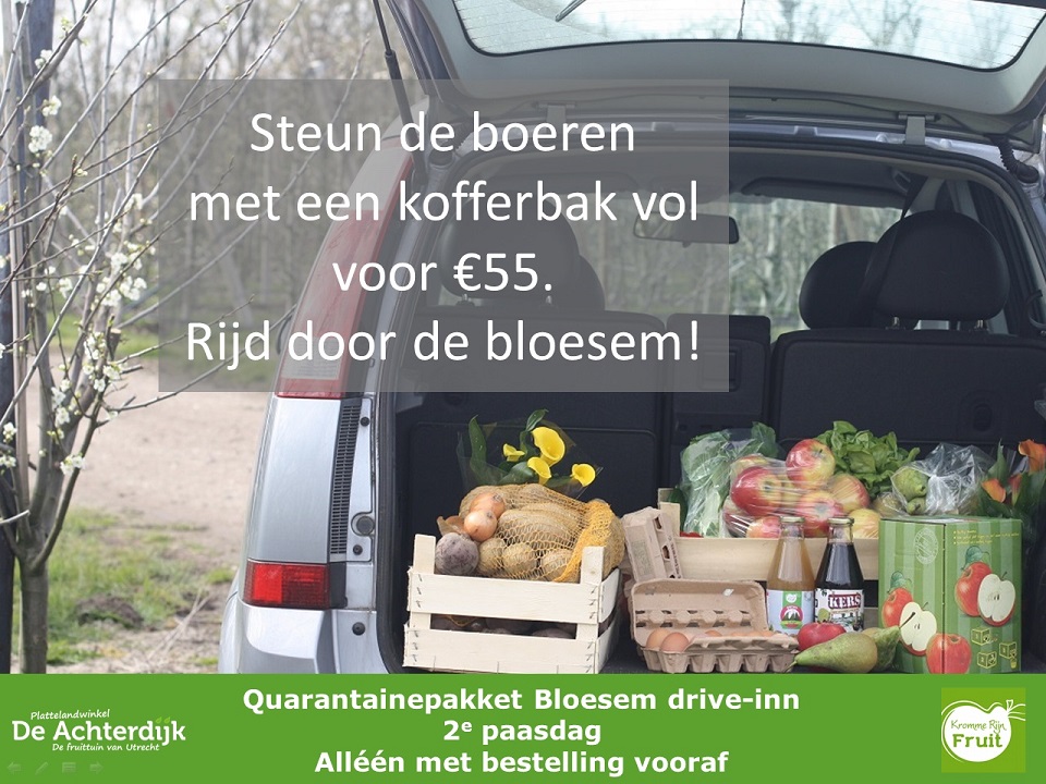 Plaats ook een bestelling bij Plattelandwinkel <a href="/deAchterdijk/">Plattelandwinkel</a> en rijd 2e paasdag door de skitterende bloesemboomgaard: krommerijnfruit.nl/quarantainepak…