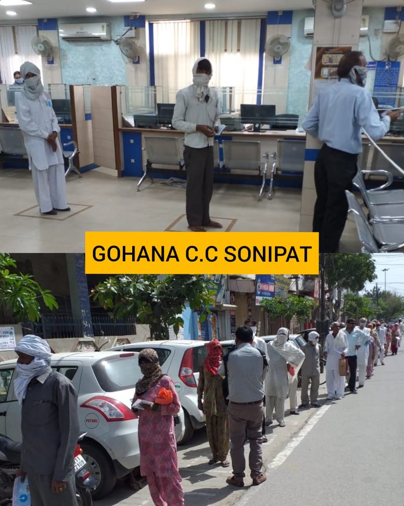 VijuyRonjan's tweet photo. Discipline is the key to social distancing. Customers are maintaining discipline while waiting for their turn for transaction at branches / CSPs of #SBI Delhi Circle. We thank them for adhering to safety norms. Stay safe &amp; follow social distance.
@TheOfficialSBI @challasetty https://t.co/pv92WeH7Zq