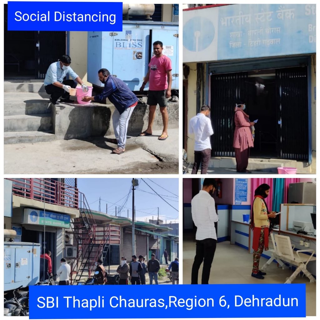 VijuyRonjan's tweet photo. Discipline is the key to social distancing. Customers are maintaining discipline while waiting for their turn for transaction at branches / CSPs of #SBI Delhi Circle. We thank them for adhering to safety norms. Stay safe &amp; follow social distance.
@TheOfficialSBI @challasetty https://t.co/pv92WeH7Zq