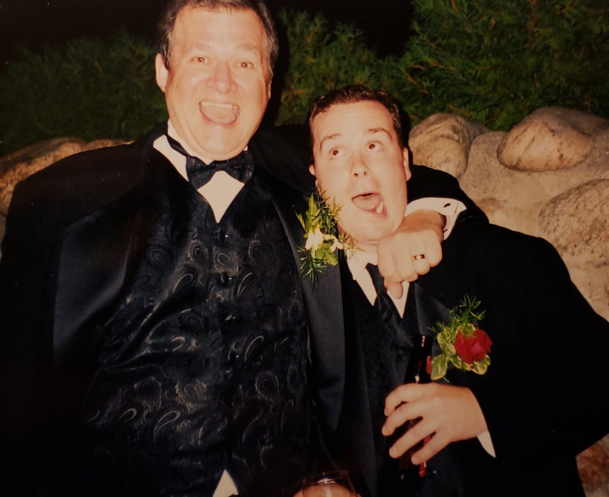 Literally days, or two and a half weeks after this event, my brother's wedding in 2001...My father (pictured right joking with our friends) will be dying in an ICU in a coma. Mechanically breathing from a ventilator at Toronto General. I was at his bedside holding his hand.