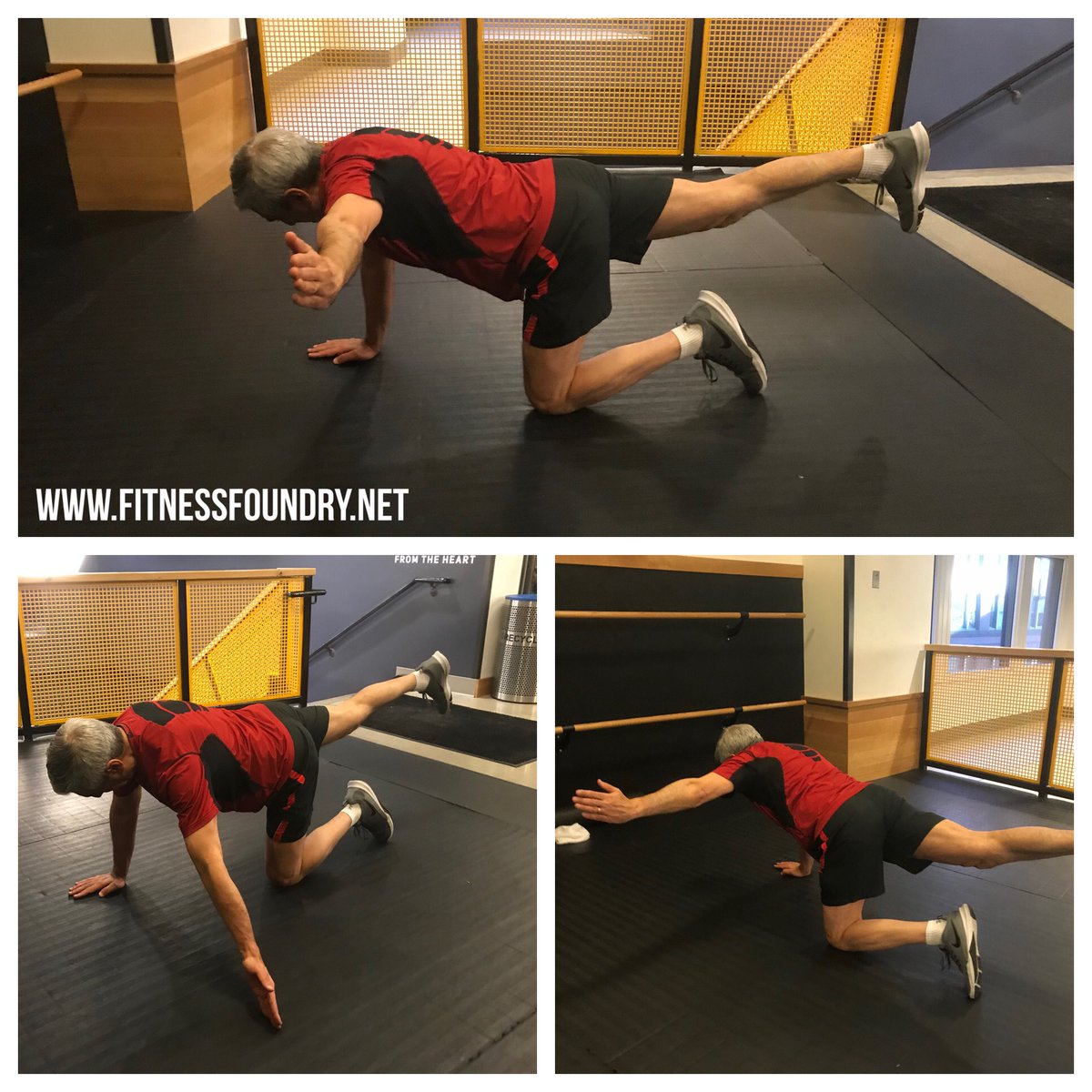 Julio Salado Olderadults Core Rotary Stability Home Exercise 69y O Performs Bird Dog Variation Side Raises Strengthens Mid Trap Neutral Wrist Isometric Leg Extended Posterior Chain Core Stability Multi Joint Fun Learn More