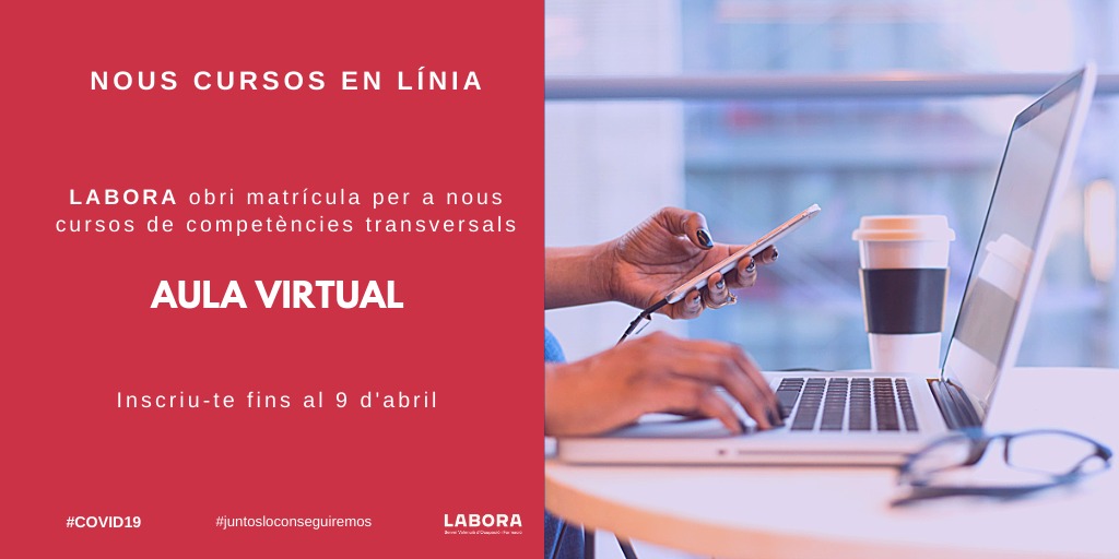 GVAlabora's tweet photo. #BonDia 🌥
🔝📆Hui #Labora obri termini de matrícula en els nous cursos de #CompetènciesTransversals, que les empreses demanden cada vegada més en els seus processos de selecció.
✅ Inscripcions: Fins al 9 d'abril
✅ Tota la info i matrícula: https://t.co/RrzuiuiCYf

#SomLabora https://t.co/Q0IXyte2XK
