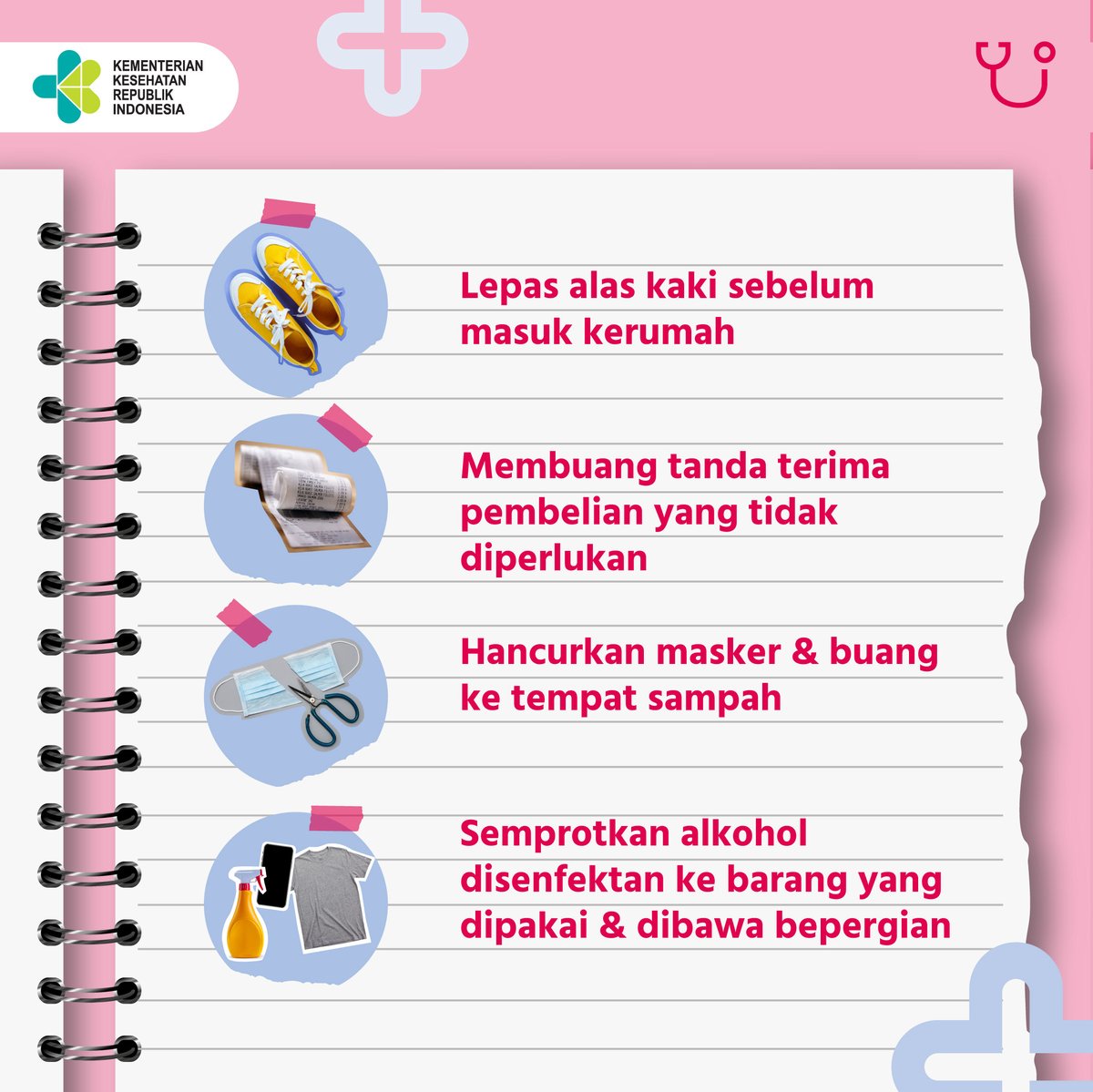 HalodocID's tweet image. Kalau terpaksa harus keluar, kamu wajib lakukan protokol berikut saat sampai di rumah sebagai salah satu pencegahan Covid-19 😉

#DiRumahAja #AdaHalodoc #TemanHidupSehat
#DiamDirumah #CegahCorona #LawanCorona