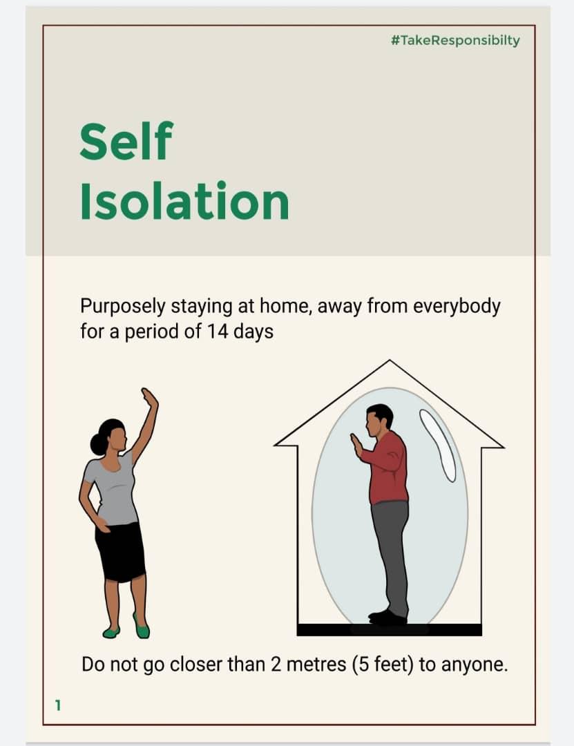 #TakeResponsibility How to Self-isolate: *Where possible, stay in 1 ...