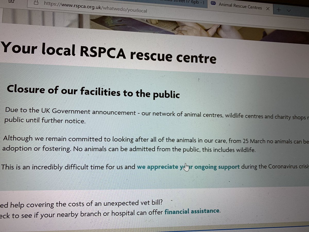 RSPCA are closed