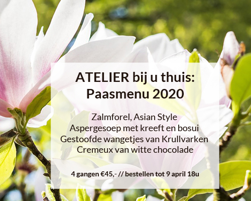 ...omdat we het niet kunnen laten: Een 4 gangen Paasmenu-voor-thuis! (Met een aantal fijne uitbreidingsopties en lekkere wijnen uit de regio!) #pasen #paasmenu #thuismetpasen

Info &amp; bestellen: restaurantatelier.nl…/sp…/paasmenu-voor-bij-u-thuis