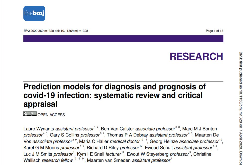 laure_wynants's tweet photo. Individual risk prediction models for #COVID19: widely available, but often poorly done and reported. Predictions at high risk of bias. Urgently needed: sharing of good quality data and methodological expertise! 
https://t.co/XME4UHIWdu https://t.co/y5Xqzr4CcL
