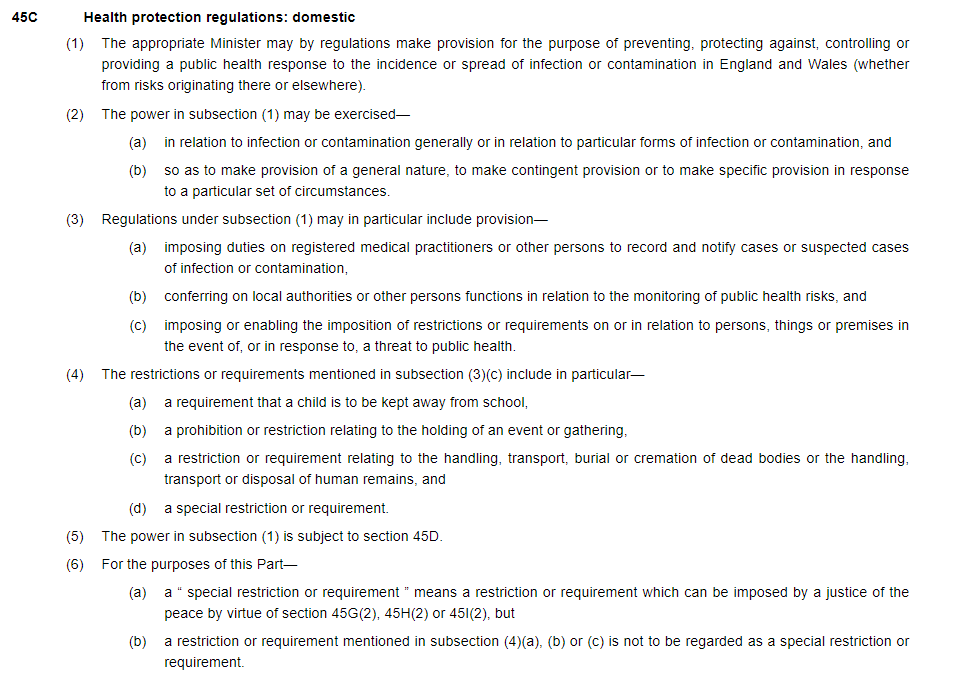 First, some orientation. s45C gives the minister the power to make these regs, which can include any "special restriction or requirement" (SRR). An SRR is an order which can be imposed by magistrates under other bits of the Act. 4/