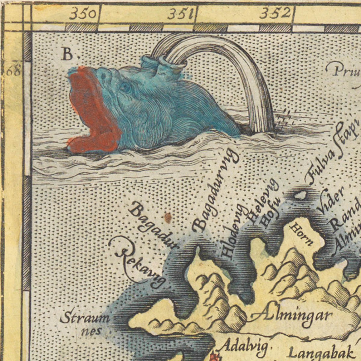 SEA MONSTER 2:The Roider. Blue chap. Hath no teeth. The flesh of it is very good meat, wholesome and toothsome. The fatte of it is good against many diseases.