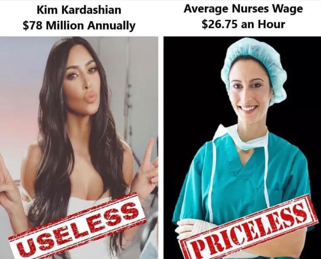 Usless vs Priceless
#nurses #KimKardashianIsOverParty #KimPossible 
#COVID19 #Covid_19 #COVID19Pandemic #COVID #COVID2019uk #كوفيد_19 #كوفيد١٩
