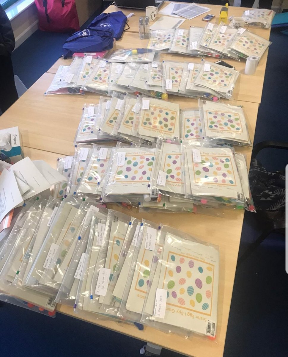 Some of our #Flyingstart activity packs waiting to be delivered by our busy team. Craft materials, #healthytstart vitamins, toothbrushes and toothpaste. @ABGPHT @MonmouthshireCC @Mon_Housing