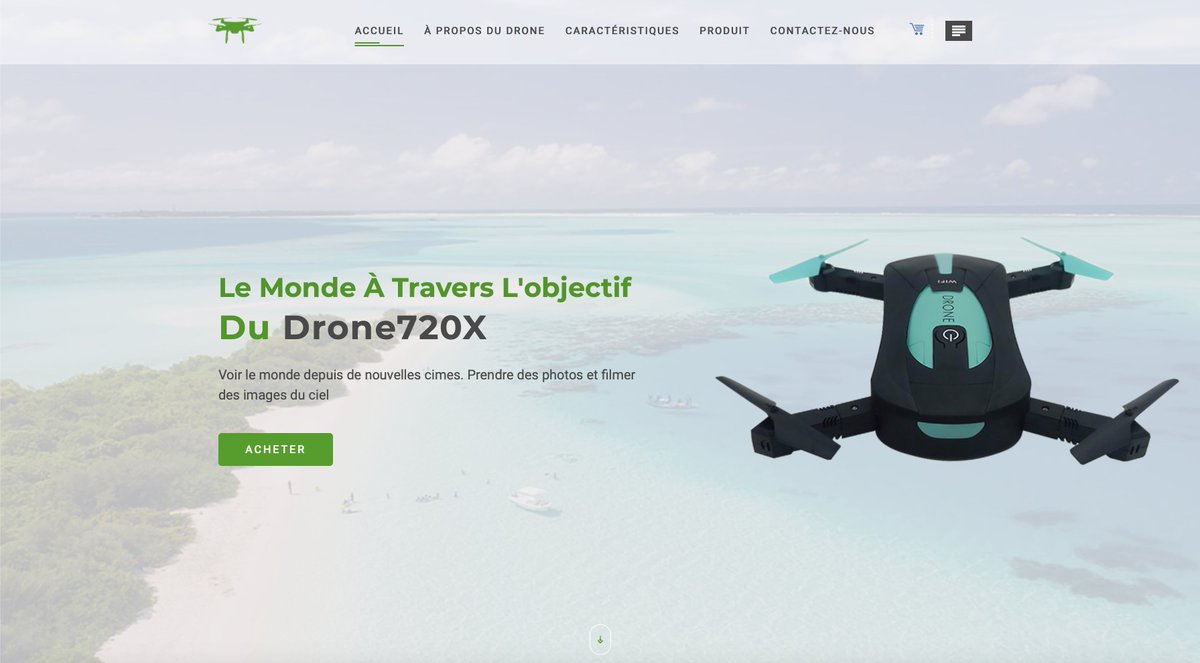 Did you notice the logo on the previous screenshot? The website drone720x[.]com is hosted on the same pair. This website is selling low quality drones