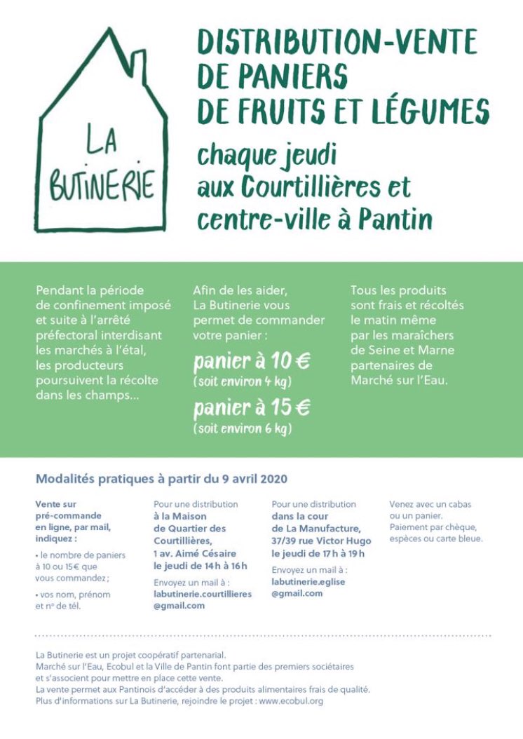 Nouvelle distribution ce jeudi. Pensez à commander par mail vos paniers avec un retrait au choix aux courtillières ou sur le parking du restaurant le relai. Soyons solidaires avec nos agriculteurs avec un panier pas plus cher qu’en supermarché 🍏🥬🥕🥔 #solidarite #resilience