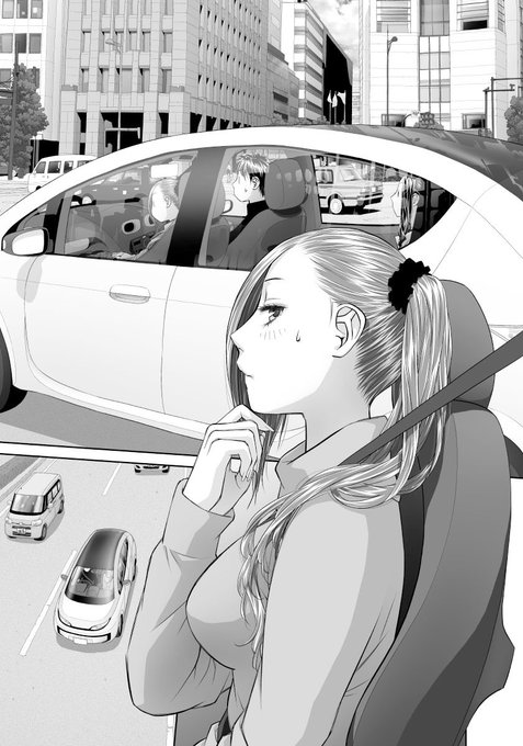 「最近この世界は私だけのモノになりました……」から、台詞フキダシ擬音無し絵その,24
セリフ等無しの完成絵→1番上のキャラを消した絵→車の中のキャラも消した状態→主な車を消したバックだけの絵 