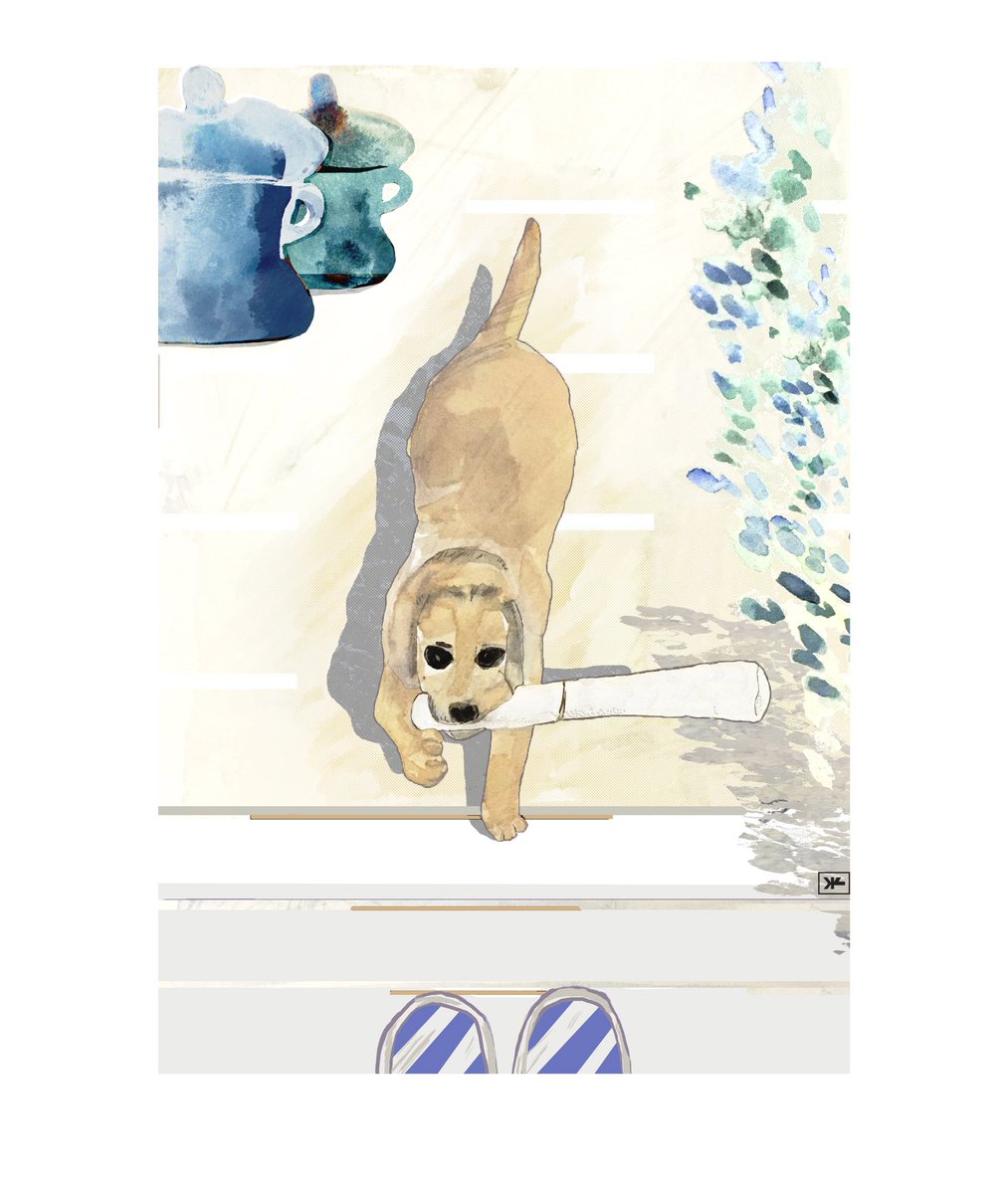 SlaviSavic's tweet photo. Some would say that I am submissive but I know I am in love. 
#illustration #dog #dogsoftwitter https://t.co/orFxfS0Ogw
