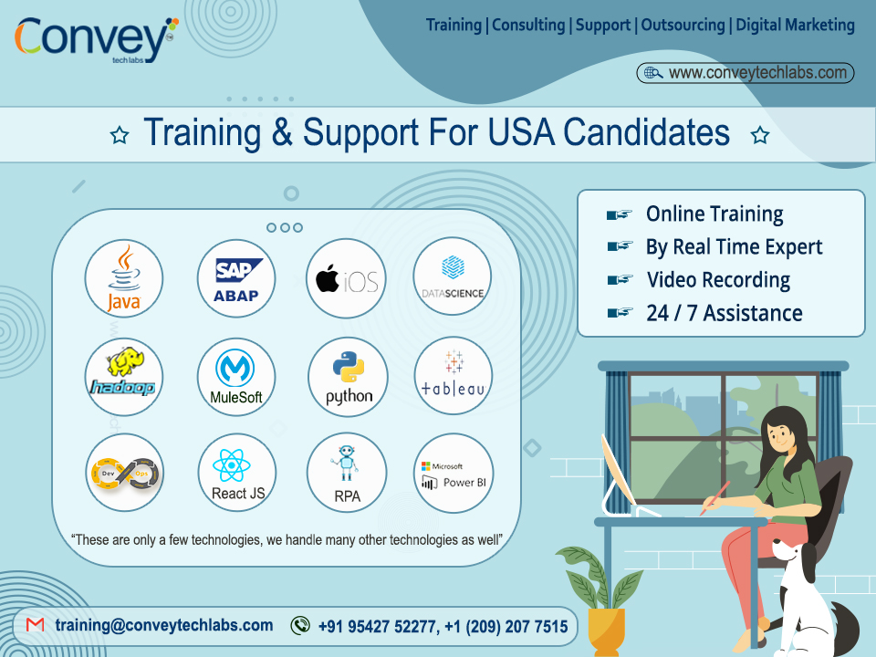 Conveytechlabs's tweet image. Training &amp;amp; Job Support For USA Candidates

#ConveyTechLabs is going to start #OnlineTraining on #ReactJS #JAVA #DataScience #DevOps #Hadoop #Mulesoft #Python #Selenium #ReactJS #RPA #iOS #SAP #SAP_ABAP
Interested candidates kindly Mail US: training@conveytechlabs.com,