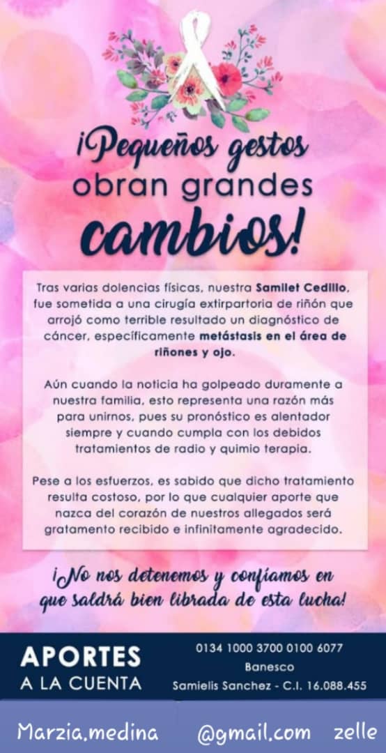 oswal1504's tweet photo. @FundacionBADAN  por favor podrían ayudar a la señora samilet cedillo a superar está difícil etapa.ucjas gracias y bendiciones. https://t.co/8zhEZ8Xq0O