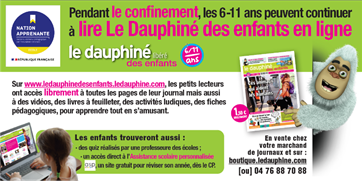 acgrenoble's tweet photo. #NationApprenante Découvrez le Dauphiné Libéré des Enfants dédié aux 6/11 ans : https://t.co/v28p3cNsf4 Partenaire de l'@acgrenoble depuis plusieurs années, il enrichit ses contenus : vidéos, fiches pédago ... 
@acgrenoble @HeleneInsel @EducationFrance @jmblanquer @ledauphine https://t.co/NR4ssLSXY4