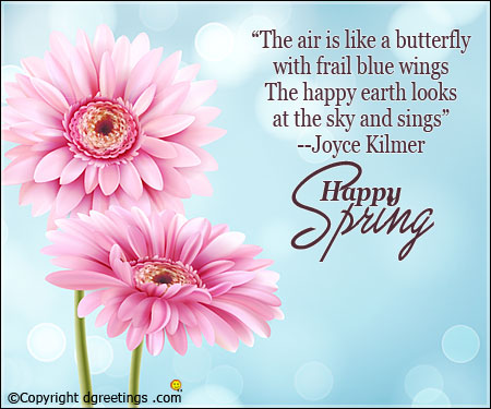 dgreetings's tweet image. The air is like a butterfly with frail blue wings
The happy earth looks at the sky and sings.
Joyce Kilmer
dgreetings.com/spring/spring_…
#Springquotes #Sayings #Famousquotes #cards #blossom #Springtime