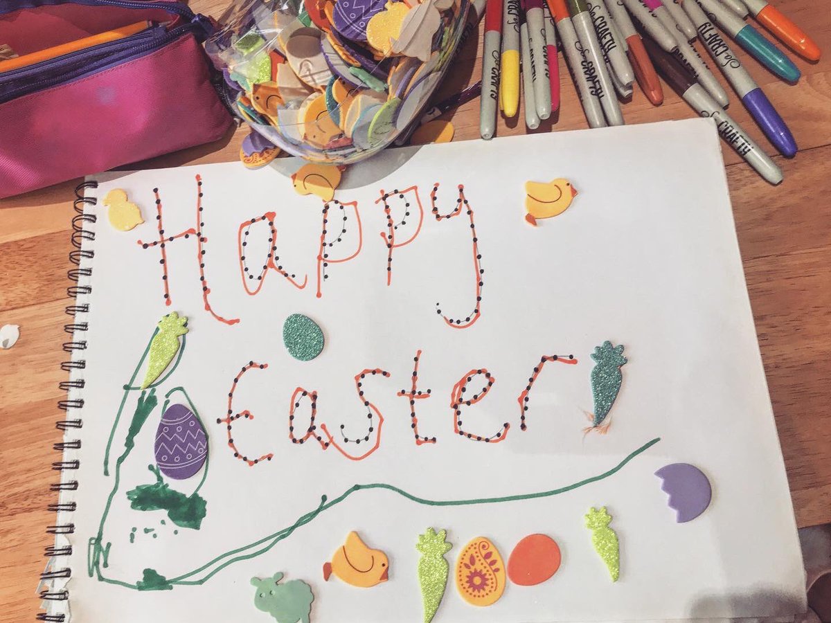 LeanneJTaylor89's tweet photo. Olivers Easter poster โจ #eastercrafts #easterposter #practisingwriting #learningthroughplay #olivercalder #nursery @school_ws @NurseryWs https://t.co/pCPu8Qk1Ab