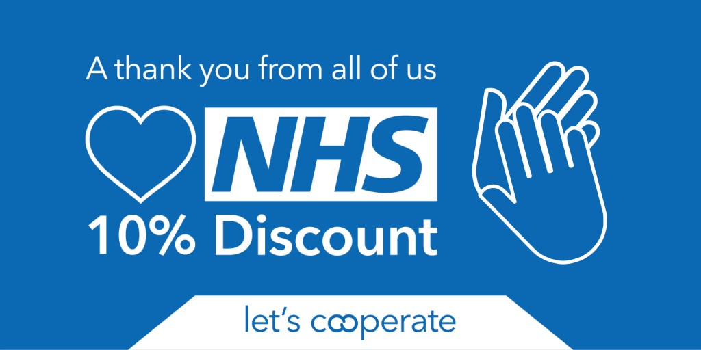 A huge "Thank You!" to our NHS workers - You can now enjoy 10% discount and priority access in all our Central England Co-op Food stores 💙

Find out more here bit.ly/2xTwGWz