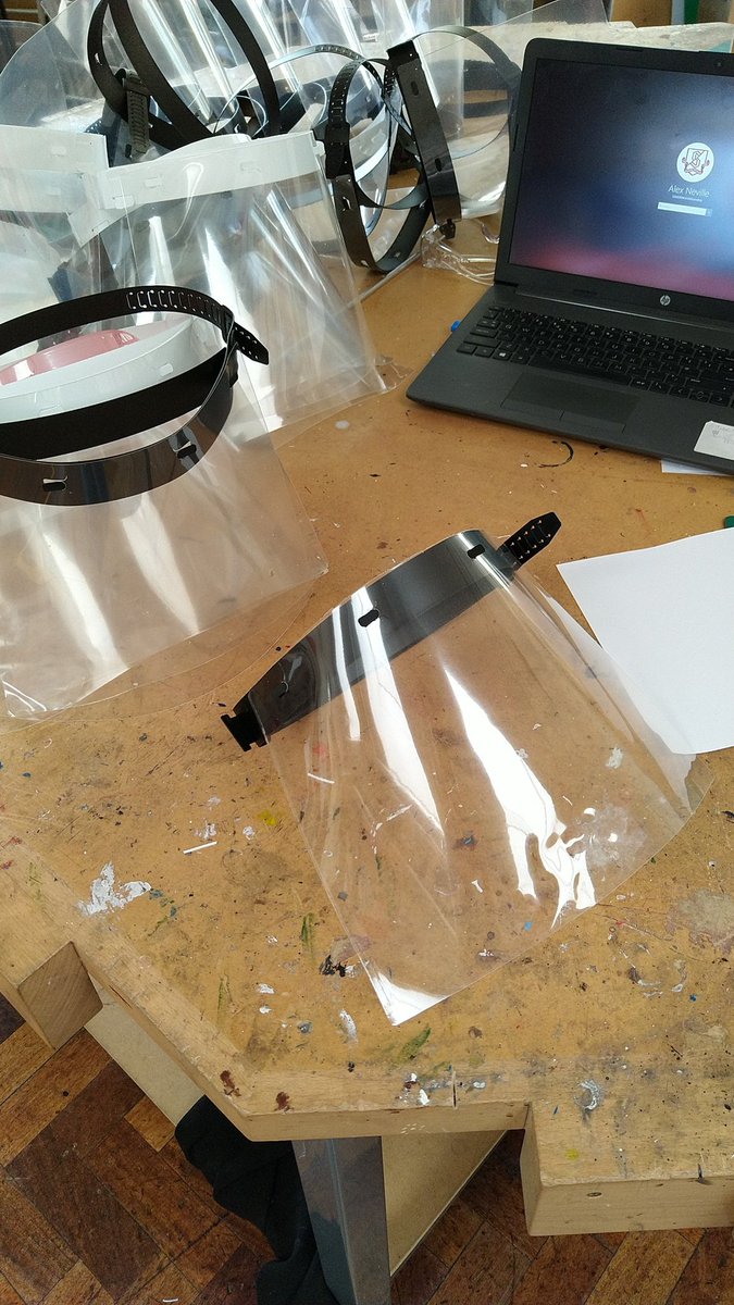 Some of the team have stepped up to the challenge and are producing full face masks for our local NHS staff, carers and keyworkers. Thanks to <a href="/Kitronik/">Kitronik</a>  for the files to make this possible. @SandringhamSch1 #stem #DTrocks #ThankYouNHS