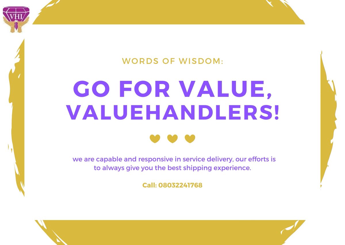 valuehandlers's tweet photo. Never forget what we stand for even as we are staying safe at home. We stand for Value and that is why we are called Valuehandlers International.
#TuesdayThought
#GoForValue
#ValuehandlersInternational
#FreightForwarding
#Shipping https://t.co/4M5Mq777zg