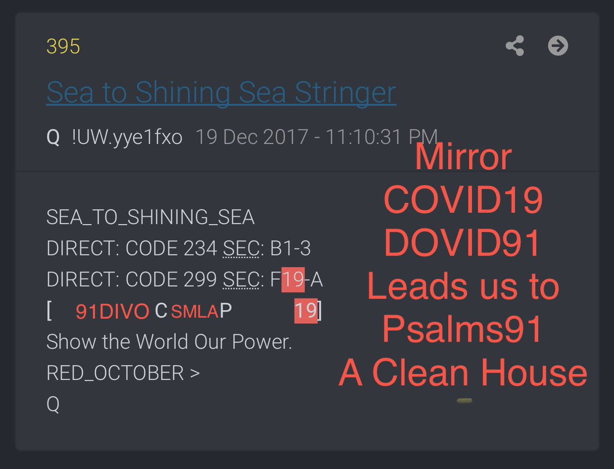 Q drop 395 mirrors perfectly to Psalm 91  @Qanon76  @2runtherace  @40_head  @StormIsUponUs  @prayingmedic  @love4thegameAK  @PhillyQ_  @EyesOnQ  @Sun_Q_Tzu  @mil_ops  @M2Madness