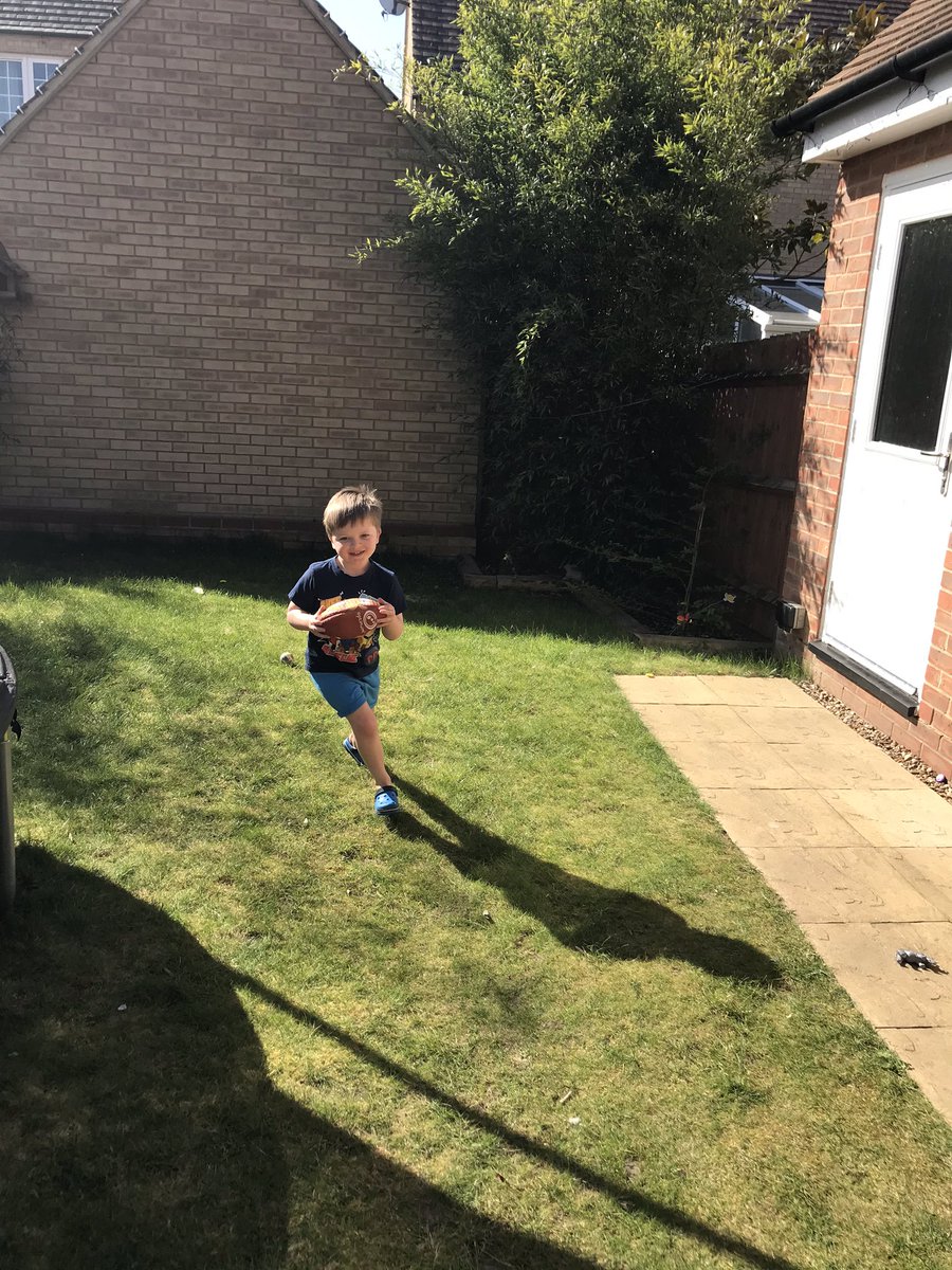 kazbobx's tweet photo. @LittleRuggers @Kevingeorge40 Harry has been practicing some rugby today.. although I don’t make a very good coach 🤣 Hope you’re all keeping safe little ruggers families https://t.co/voIPrTgxKm