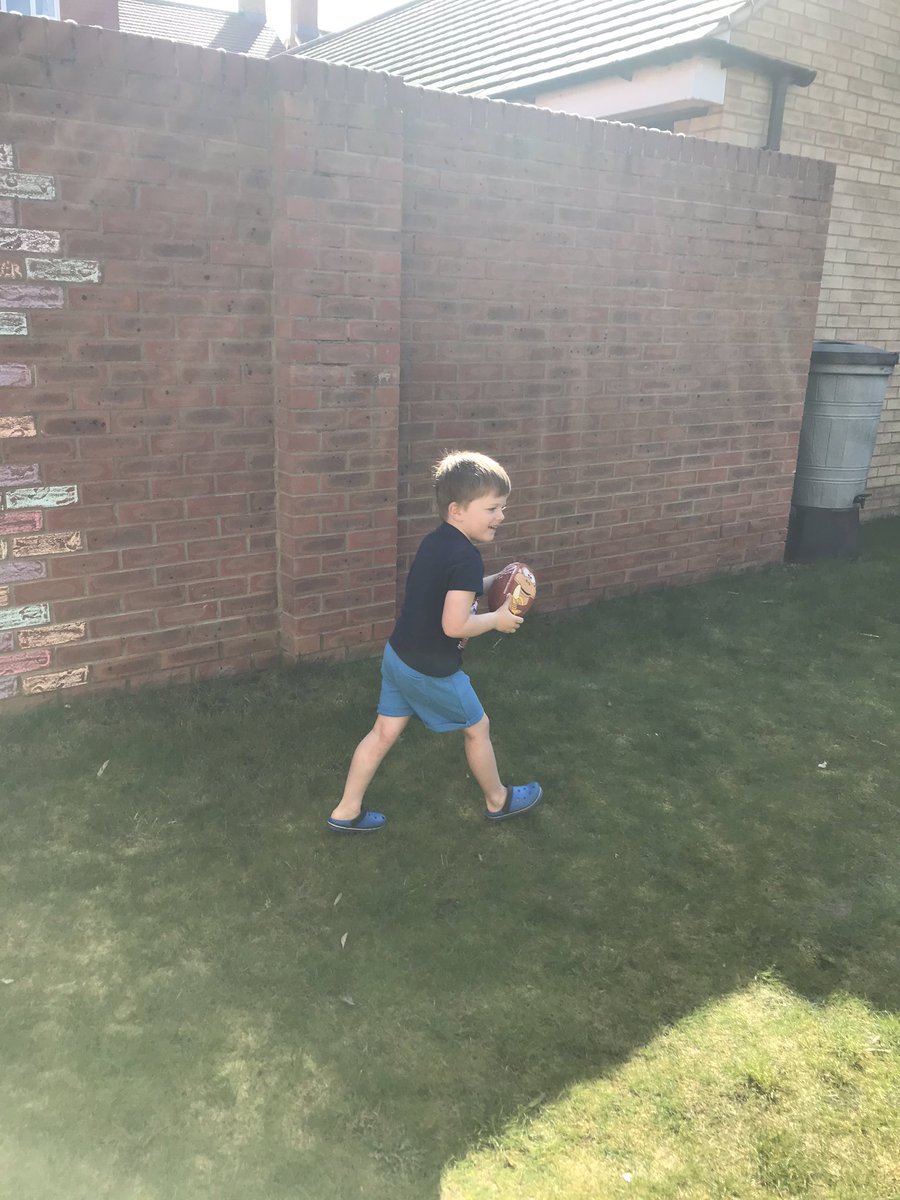 kazbobx's tweet photo. @LittleRuggers @Kevingeorge40 Harry has been practicing some rugby today.. although I don’t make a very good coach 🤣 Hope you’re all keeping safe little ruggers families https://t.co/voIPrTgxKm