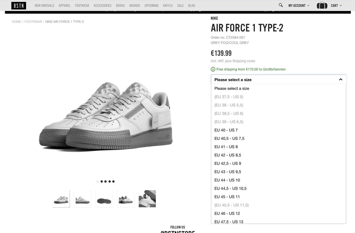 air force 1 type 2 grey fog