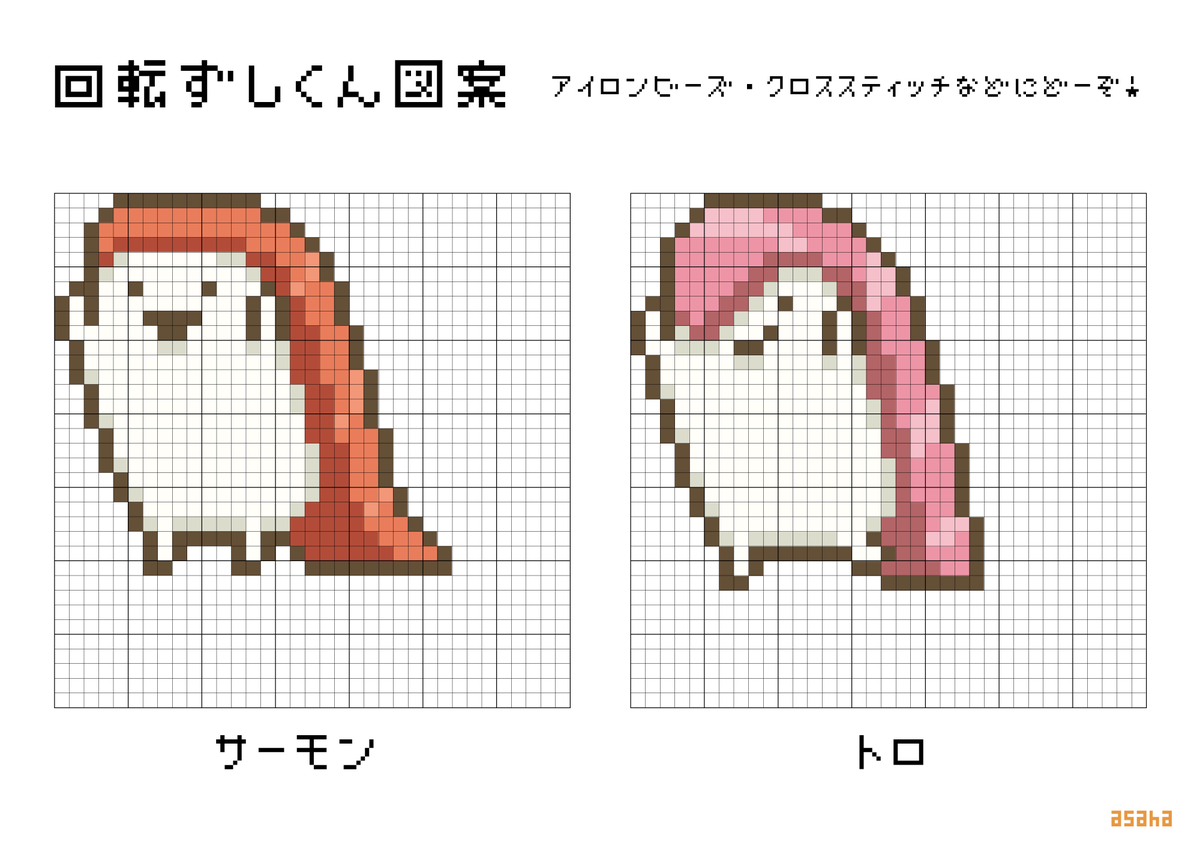 Asaha Twitterissa ひっそりと追加 アイロンビーズ 図案