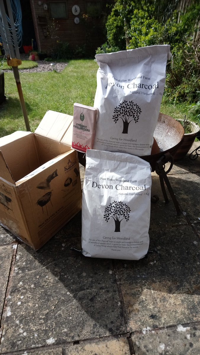 Thanks boys for my care package <a href="/bigfireLTD/">BigFire</a> lovely delivery of this #local #charcoal #pineridgewoodlandfarm #BBQ #cooking you sure know how to make me happy #excited 😊🔥 I'll nerd to order my <a href="/summerhouse24/">Summerhouse24</a> garden room soon ☀ 😍 🏡 #lockdown #StayHomeSaveLives