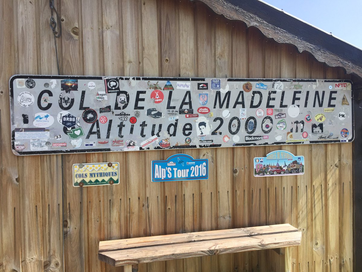 AndrewBWilson68's tweet photo. @cyclingalps The old sign was moved to the Cafe at the top of the car park. Might be correct now. https://t.co/2UHecDqLPi