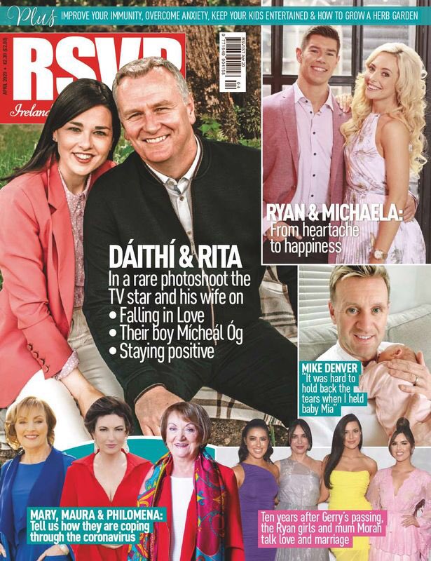 The April issue of <a href="/RSVPMagazine/">RSVP Magazine</a> is on shelves 
This month I chat Daithi O’Se and wife Rita and DWTS’ Ryan Andrews and girlfriend Michaela and the Ryan family 

I also caught up with Mike Denver after birth of baby Mia

And Mary Kennedy and Brid Stack chat coping in the lockdown